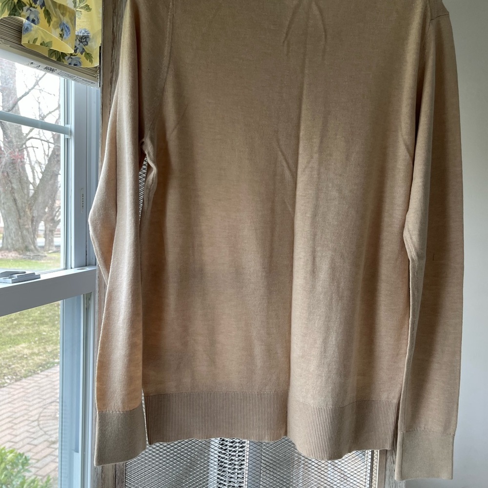 Quince women’s beige crew neck sweater, cotton, new (mint) - Picture 6 of 6